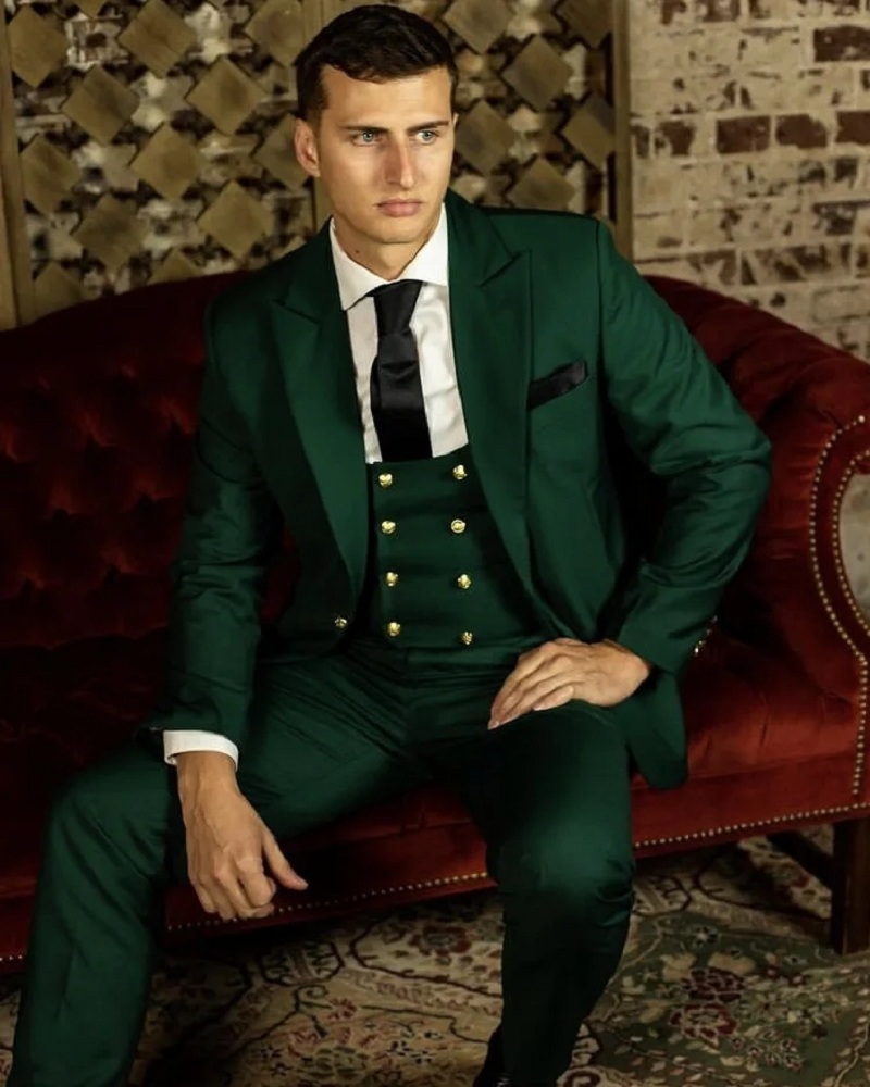 Latest Men Formal Wear - Groene klassieke herenpakken formele bruiloft broek