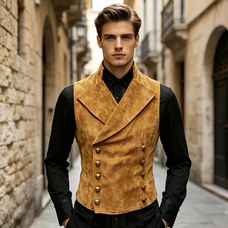 Heren Retro Suède Vest met Rev - Men'S Formal Wear Waistcoat recensie en prijs
