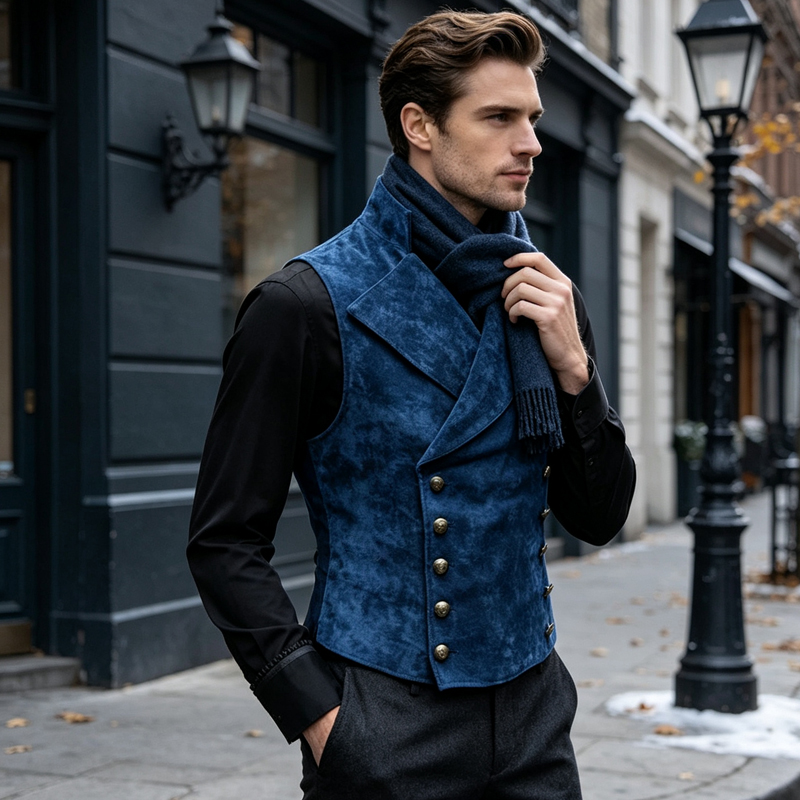 Heren Retro Suède Vest met Rev - Men'S Formal Wear Waistcoat recensie en prijs
