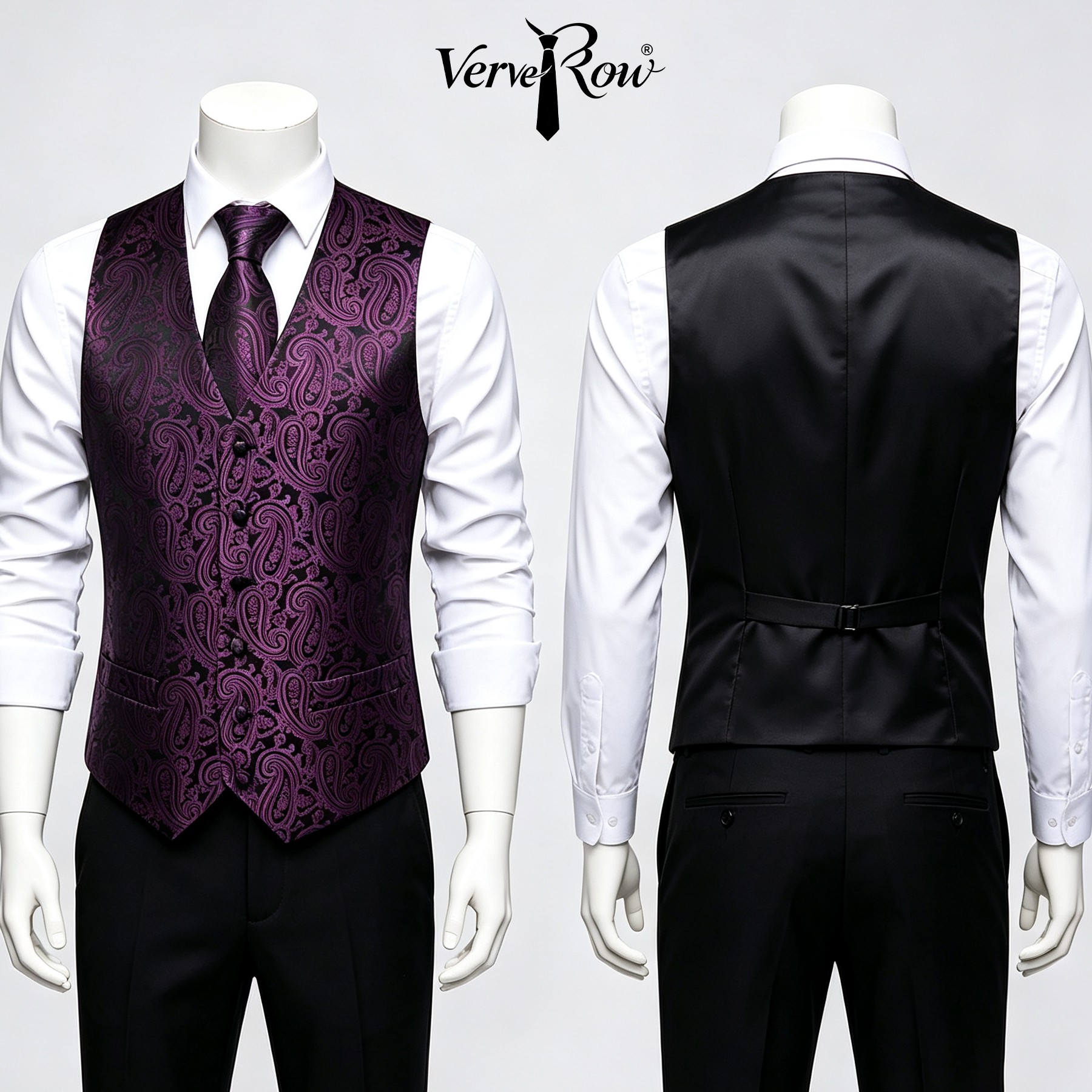Heren paarse stropdas zakdoek  - Men Formal Wear Purple recensie en prijs