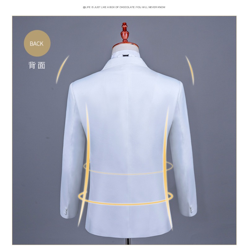 Heren Aziatische maat Witte Ch - Asian Men Formal Wear recensie en prijs