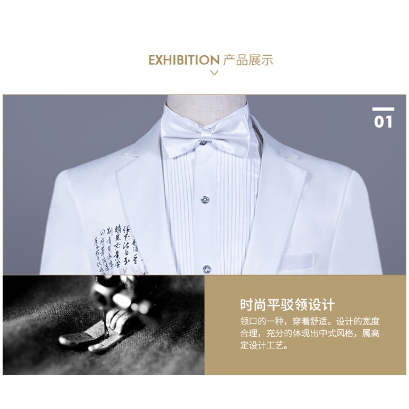 Heren Aziatische maat Witte Ch - Asian Men Formal Wear recensie en prijs