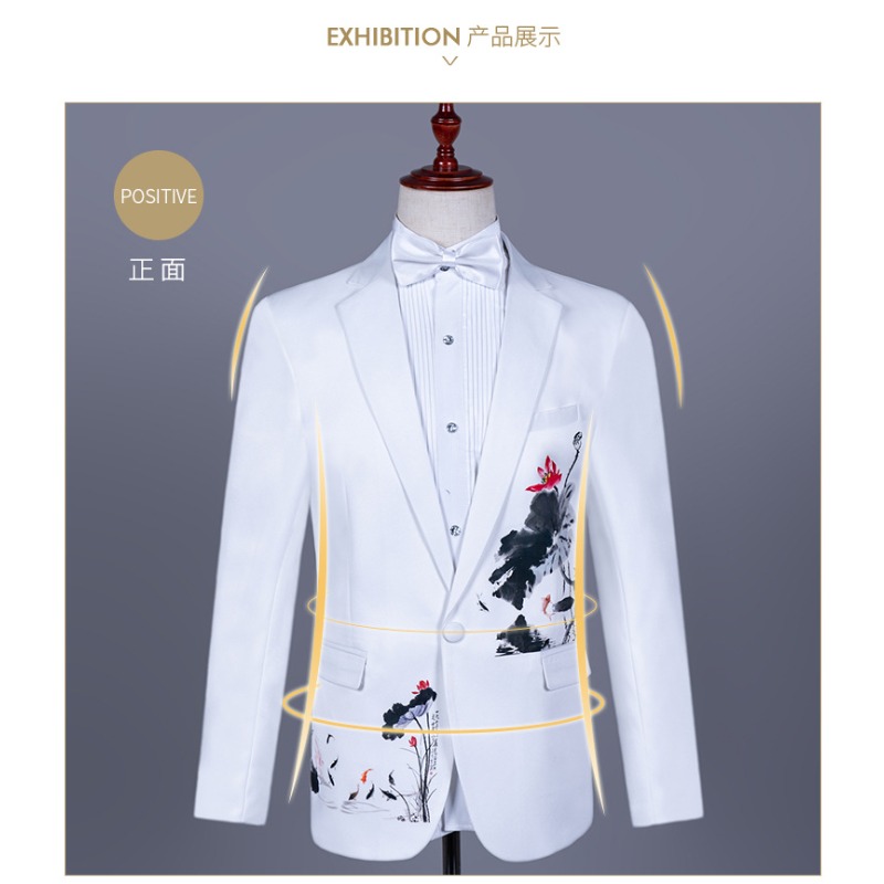 Heren Aziatische maat Witte Ch - Asian Men Formal Wear recensie en prijs