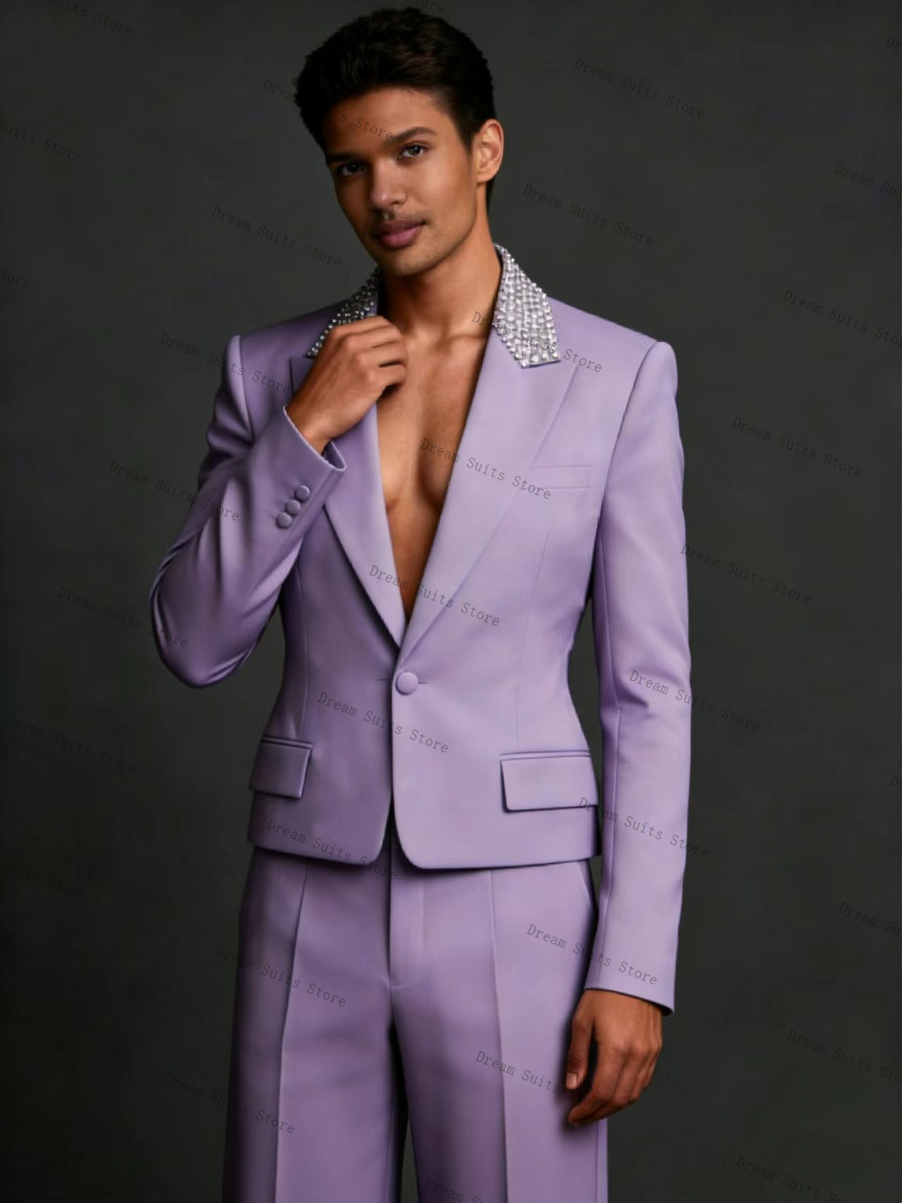 Kristallen Mannen Pak Set 2 St - Men Formal Wear Purple recensie en prijs